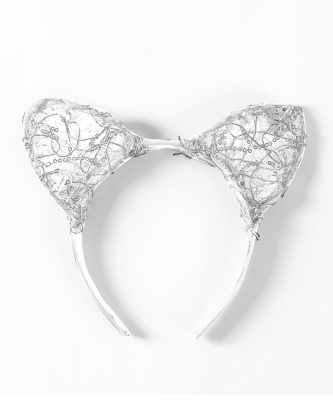 Sequin Laced Ear Halloween Headband HN400154 WHITE